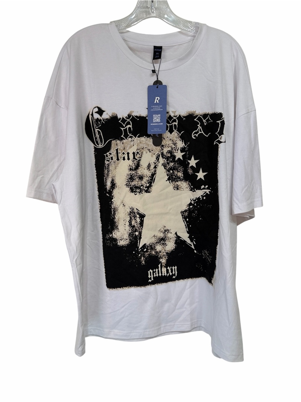 Street Life Men Star Letter Graphic Tee, School Romwe XL NWT - Picture 2 of 6
